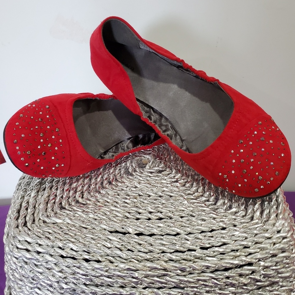 Style & Co. Red Flats with Gold Accents